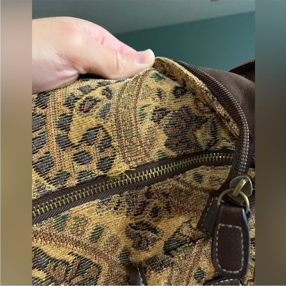 VTG Rossetti Boho Crossbody Satchel Bag Suede Medium Matching Coin Purse Brown L - Picture 10 of 14
